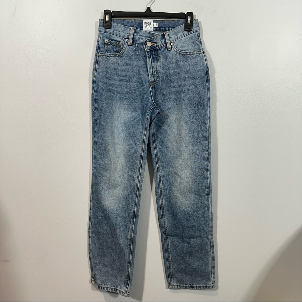 Princess Polly Straight Leg Button Fly Blue Jeans Size 2 - Picture 10 of 10